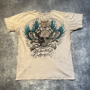 Y2K Graphic Skull Wings T Shirt Mens XL Monarchy Collection